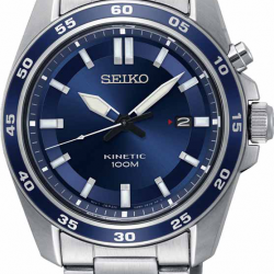 Seiko Kinetic Herenhorloge met Blauwe Wijzerplaat