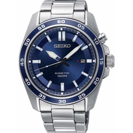 Seiko Kinetic Herenhorloge met Blauwe Wijzerplaat