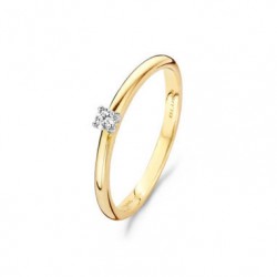 14K Geelgouden Blush Solitair Diamonds Ring 0.06crt -  mt54