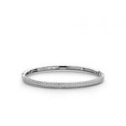 TSM Zilver Gerhodineerde Armband met Zirkonia in Vergulde Chaton