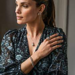 TSM Zilver Gerhodineerde Armband met Zirkonia in Vergulde Chaton