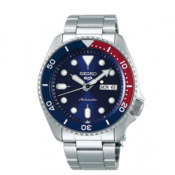 SEIKO 5 SPORTS automatic ss bracelet blauw/rood