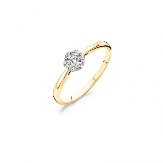 Blush Bi-color Diamant Ring 0,20crt 14K - maat 56
