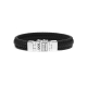 BtB Edwin Small Zwart Leren Armband - maat E