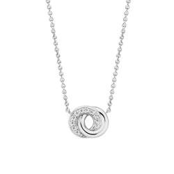 TSM Vriendschapscollier in Gerhodineerd Zilver met Pave-Zirkonia-Zetting  42cm  - 3915ZI/42