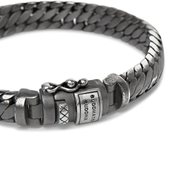 BtB zwart gerhodineerde zilveren Ben XS armband - maat F