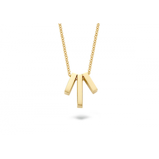 14K Geelgouden Collier met 3 Hangertjes