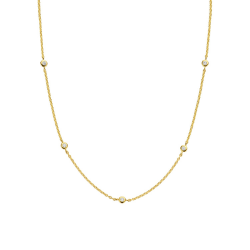 Verguld Ti Sento Collier met Zirkonia - 90cm lengte