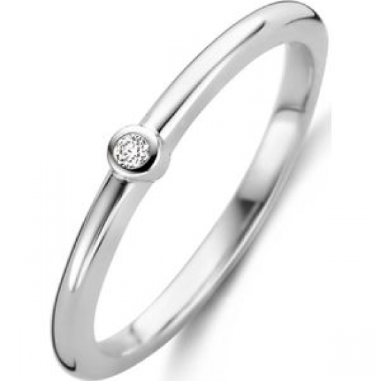 Moderne Ti Sento Ring met Zirkonia in Gladomzetting - maat 54