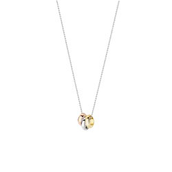 Blush witgouden collier met tri color ringetjes