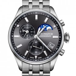 Aero Heren Quartz Moonphase Watch - Grandes Classiques Collection, 42mm