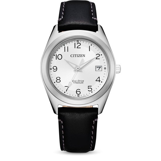 Citizen Eco-Drive Dameshorloge met zwart leren band