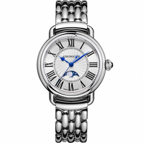 Zilverkleurig Stalen Dames Quartz Horloge met Maanaanduiding