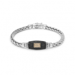 BtB Katja XS Zwarte Spinel Limited Armband in Zilver met Goud - maat E