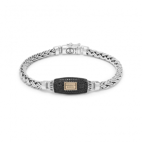 BtB Katja XS Zwarte Spinel Limited Armband in Zilver met Goud - maat E