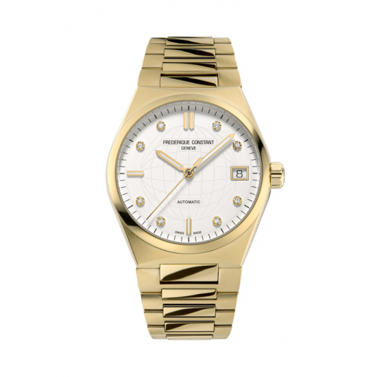 FC Highlife Ladies Automaat, Geelgoud Verguld, met 8 Diamanten 0,04crt