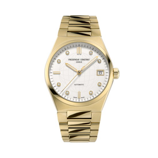 FC Highlife Ladies Automaat, Geelgoud Verguld, met 8 Diamanten 0,04crt