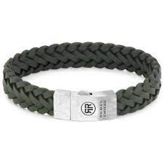 R&R Leren Armband Braided Raw Matt Ranger - maat M