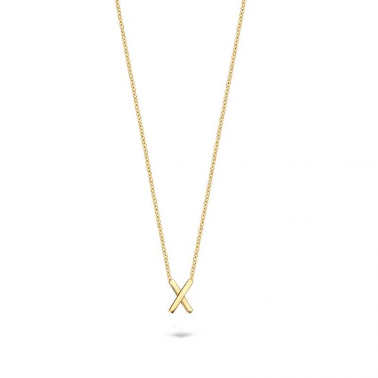 Blush geelgouden collier met kruisje - 3094YGO