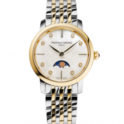 FC Slimline Ladies Moonphase, bi-color bracelet-horloge met maanstand