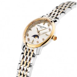 FC Slimline Ladies Moonphase, bi-color bracelet-horloge met maanstand