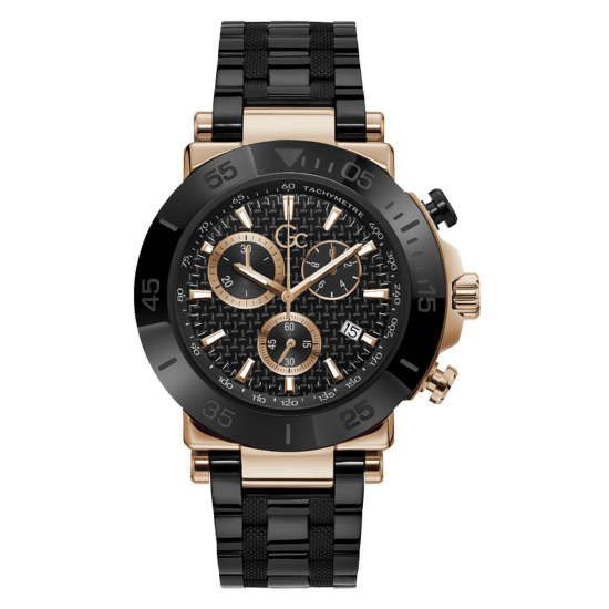 GC Sport Chic Collectie Zwart rose keramiek stalen herenhorloge