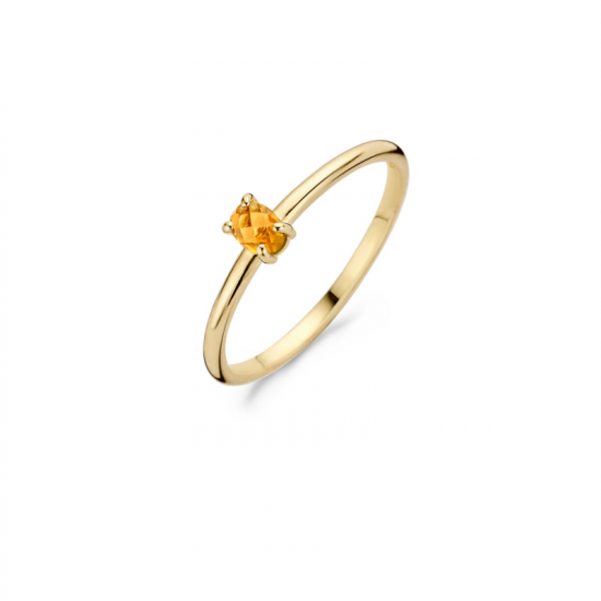 14k Geelgouden ring met Citrien - maat 54