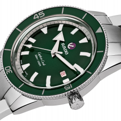 Rado Captain Cook in zilverkleurig staal/groene uitvoering - XL/42mm