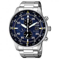 Eco Drive Chronograaf met Blauwe Wijzerplaat