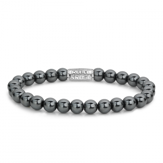 R&R Armband Danny Vera Grey Silver Shine - maat M - 8mm