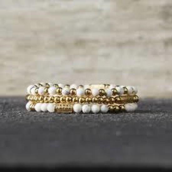 R&R Armband Gold & Virgin White - S