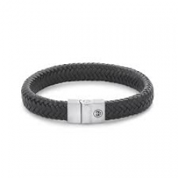 R&R Full Metal Herringbone Black Matt Armband  - M