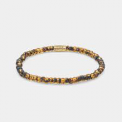 R&R Armband Glass Rocks Tiger Gold  -  S - 4mm