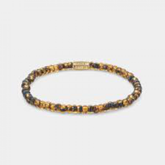 R&R Armband Glass Rocks Tiger Gold  -  S - 4mm