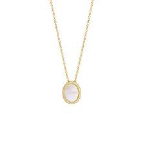 14K Geelgouden Collier met Parelmoer Hanger