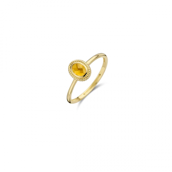 14K Geelgouden Ring met Citrien - mt 54