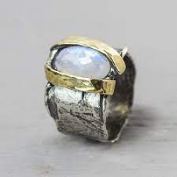 Jeh Jewels Zilveren Ring, Verguld en met Maansteen - 58