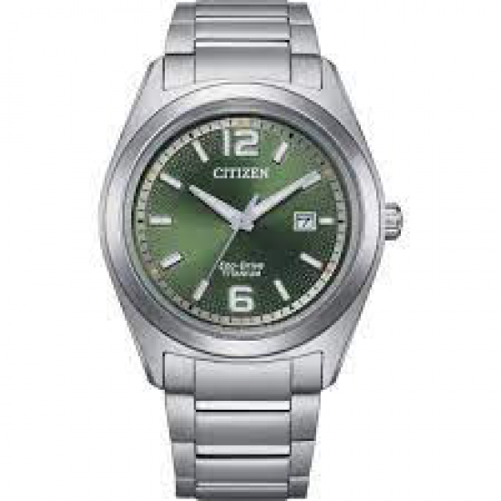 Eco-Drive Titanium Herenhorloge met Groene Wijzerplaat