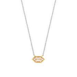 TSM Zilver/Verguld Collier &#39;Hexagon&#39; met Rosé Zirkonia - 42cm