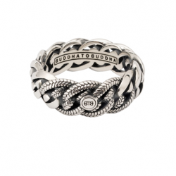 BtB Zilveren Ring Nathalie Small Texture - mt 17