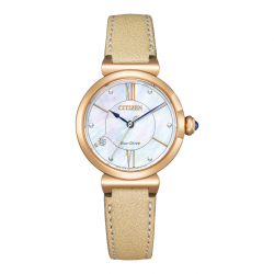 L Elegance Eco-Drive Dameshorloge met Leren Band