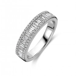 Witgouden Diamanten Ring - 0.76ct H Si - Baguette/Pave -17,3/4