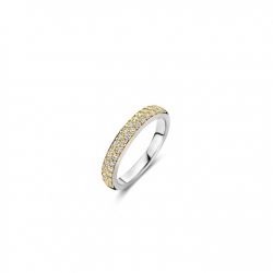 TSM Bicolor Pavé Vergulde Ring Met Zirkonia - mt58