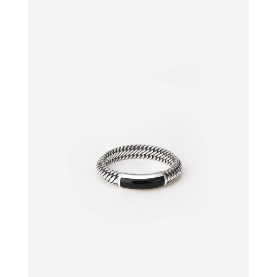 BtB Ben Mini Gemstone Ring Silver Onyx - maat 17