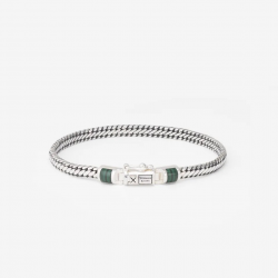 BtB Mini Gemstone Bracelet Silver Malachite - maat D