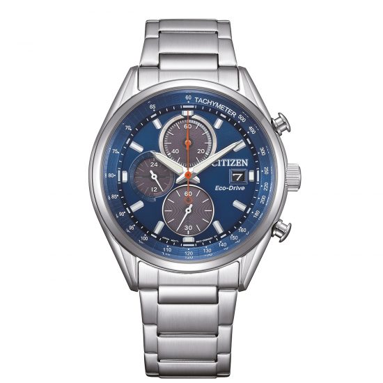 Eco-Drive Chronograaf  met Blauwe Wijzerplaat