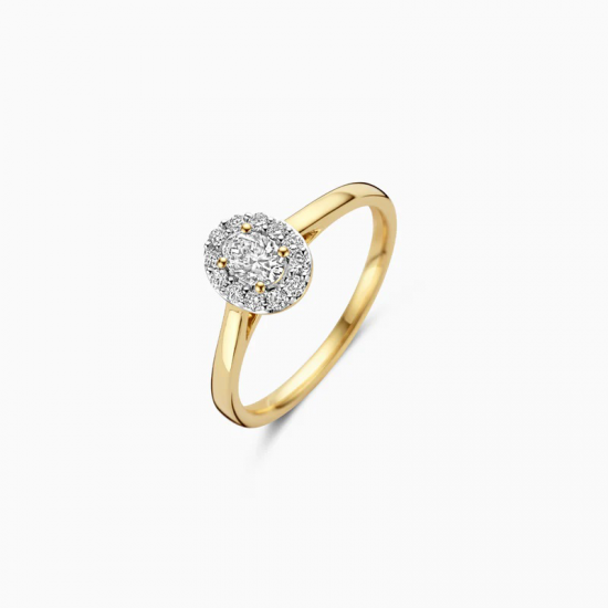 14K Geelgouden Ring met Lab Diamonds - 0,42ct - maat 56