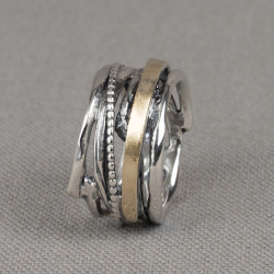 JJ Ring van Zilver met 9K en Bogen