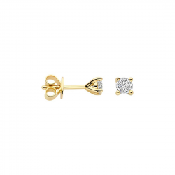 14K Geelgouden Oorknoppen met LabGrown Diamant 2x0.15 crt
