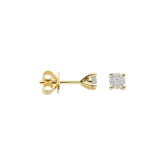 14K Geelgouden Oorknoppen met LabGrown Diamant 2x0.15 crt